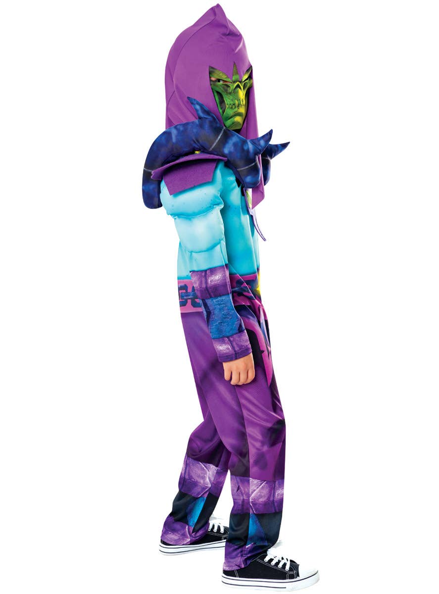Image of He-Man Boys Skeletor Villain Fancy Dress Costume - Side View