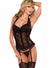 Image of Heart Mesh Womens Sexy Black Halterneck Corset Top