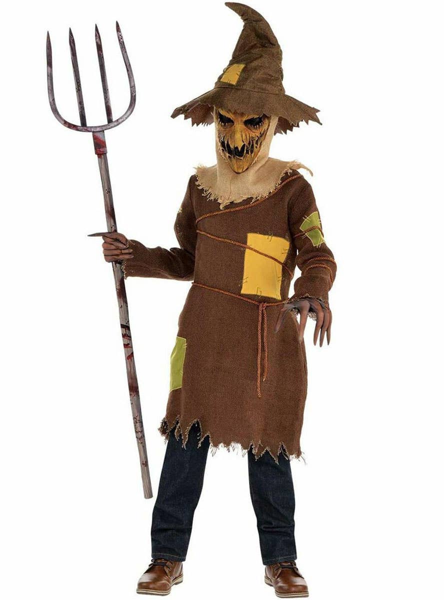 Image of Hessian Scary Scarecrow Boy's Halloween Costume