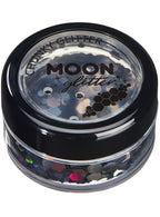 Image of Moon Glitter Holographic Black Chunky Loose Glitter