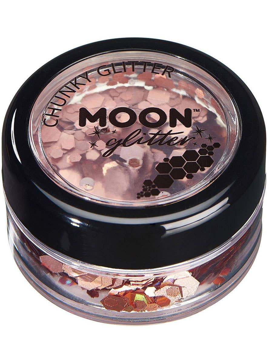 Image of Moon Glitter Holographic Rose Gold Chunky Loose Glitter