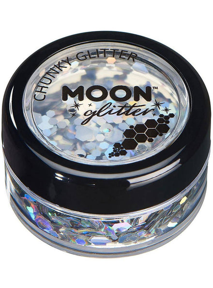 Image of Moon Glitter Holographic Silver Chunky Loose Glitter