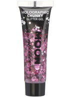 Image of Moon Glitter Holographic Pink Chunky Glitter Gel