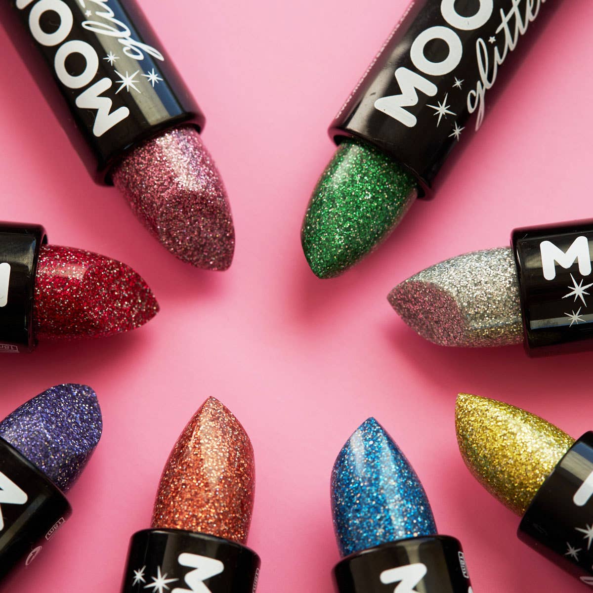 Image of Moon Glitter Holographic Glitter Lipstick - All Colours Close Up