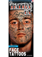 Image of Fake Hoodlum Face Temporary Costume Tattoos - Main Image