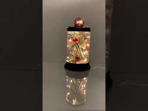Light Up Bleeding Skeleton Lantern Halloween Prop Product Video