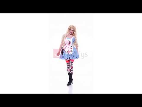 Womens Malice in Wonderland Halloween Alice Costume Video