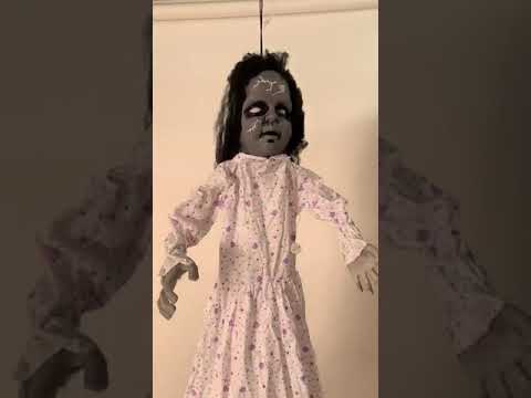 Creppy Light Up Zombie Baby Doll Halloween Decorations Prop - Video