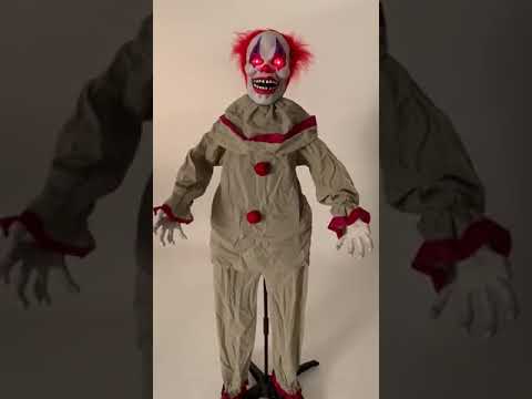 Evil Deluxe Animated Clown Halloween Standing Decoration Product Video 2