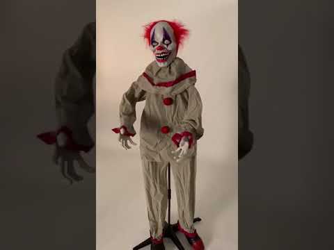 Evil Deluxe Animated Clown Halloween Standing Decoration Product Video 3