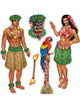 Image of Hawaiian Hula Girl and Man Cut Out Decorations