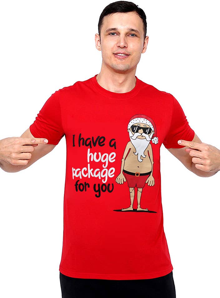 Image of Huge Package Men's Funny Christmas Shirt