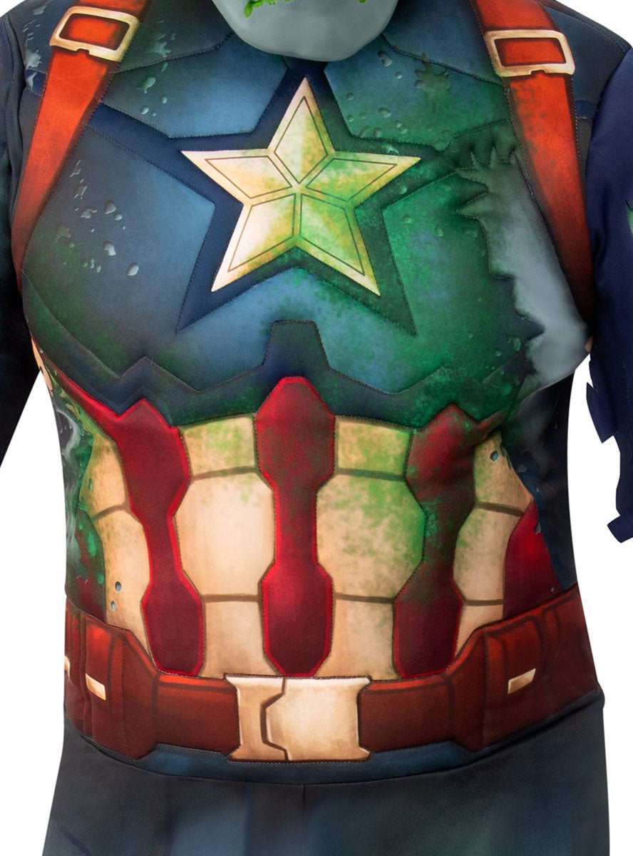 Close Image of What If Deluxe Mens Captain America Zombie Superhero Costume