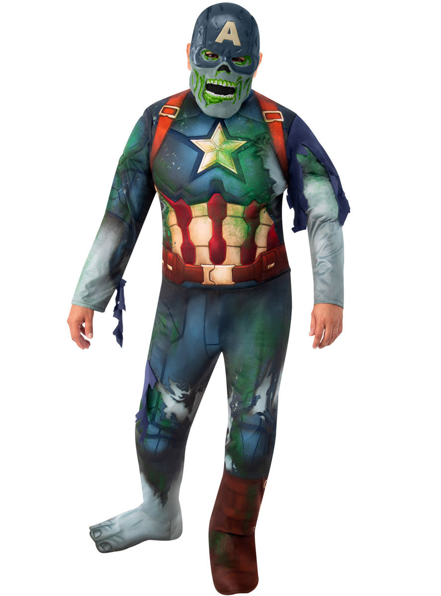 Alternate Image What If Deluxe Mens Captain America Zombie Superhero Costume