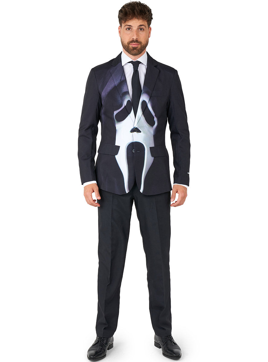 Main Image of Scream Ghostface Mens Deluxe Halloween Costume Suit