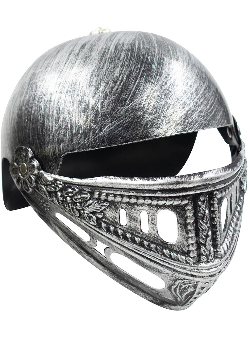 Image of Medieval Knight Antique Silver Costume Helmet