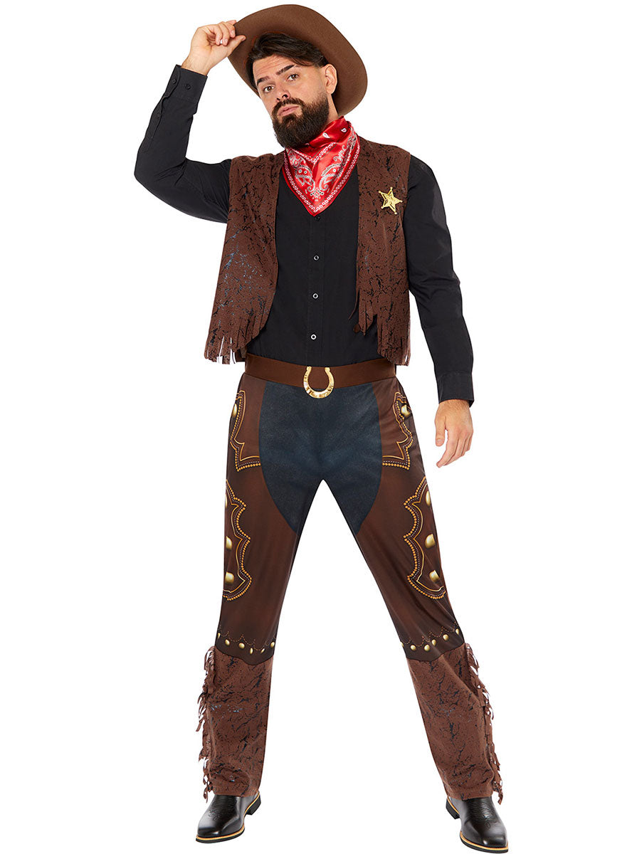 Main image of Outback Mens Brown Western Cowboy Costume