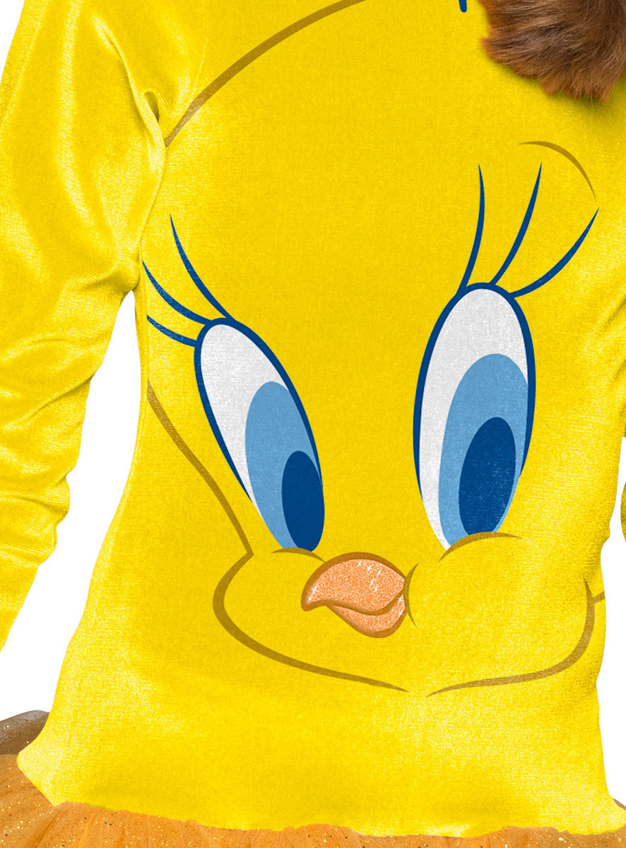 Close Image of Tweety Bird Girls Looney Tunes Hooded Tutu Costume