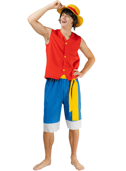 Main Image of One Piece Anime Pirate Luffy Mens Costume