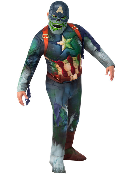 Main Image What If Deluxe Mens Captain America Zombie Superhero Costume