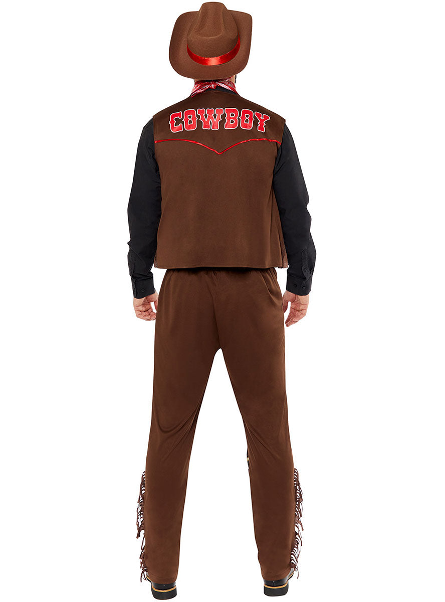 Back image of Outback Mens Brown Western Cowboy Costume