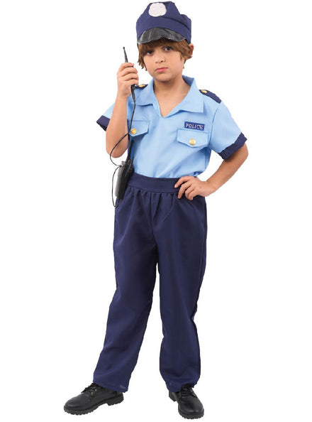 Main Image of Classic Blue Boys Police Man Costume