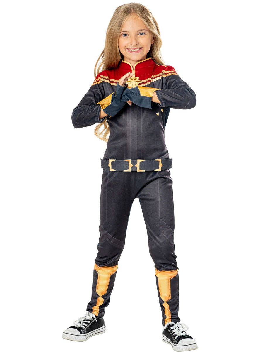 Captain Marvel Deluxe Girls The Marvels Superhero Costume - Alternative Image 1