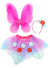 Image of Floral Pink and Blue Glitter Toddler Fairy Costume Kit
