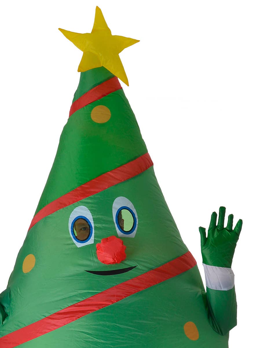 Image of Inflatable Green Christmas Tree Adult's Costume - Close Image