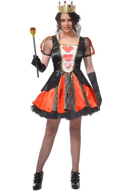 Women's Enchanting Queen Of Hearts Fancy Dress Costume - Main Image