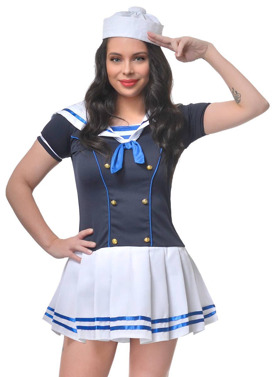 Women's Sexy Sailor Dress Up Costume - Close View