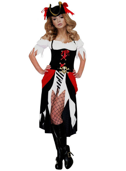 Red, Black and White Womens Pirate Costume