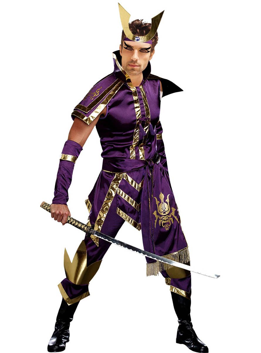 Men's Purple Samurai Warrior Costume - Main Image