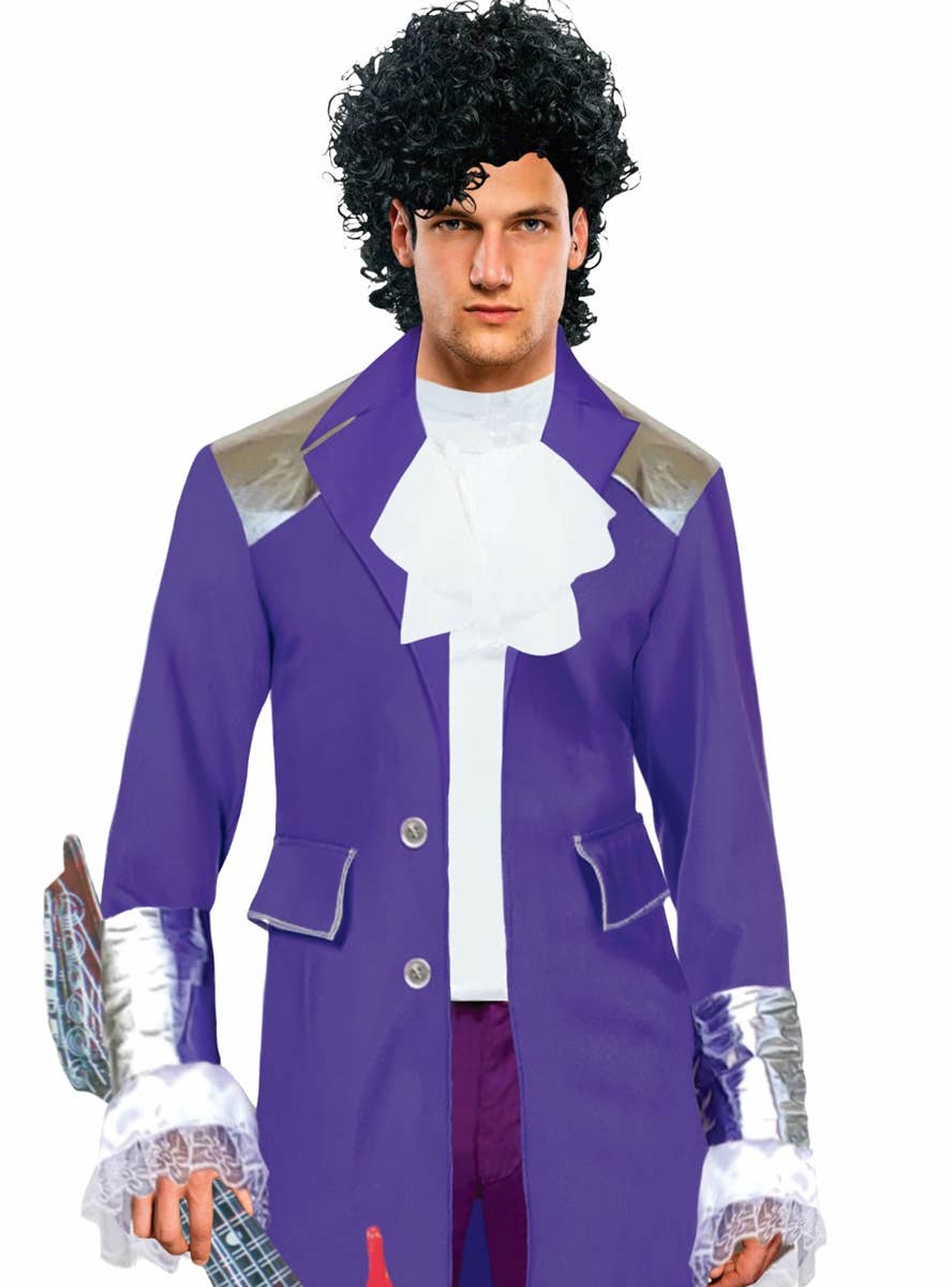 Men's Purple Prince Musician Costume - Close Up Image