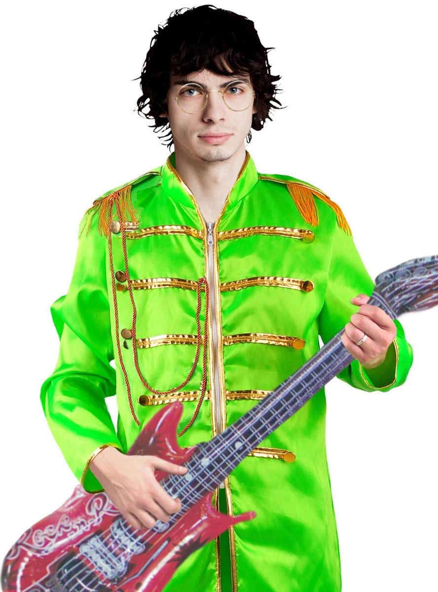 Green Sergeant Peppers Beatles Costume for Men - Close Up Image