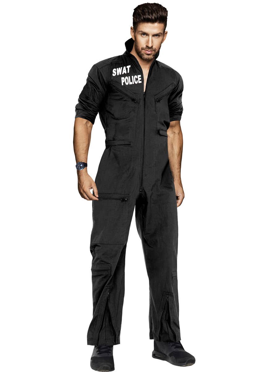 Black SWAT Uniform Dress Up Costume for Men Main Image