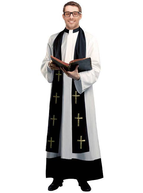 Black and White Priest Mens Costume