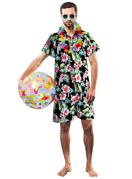 Men's Hawaiian Tropical Print Fancy Dress Costume