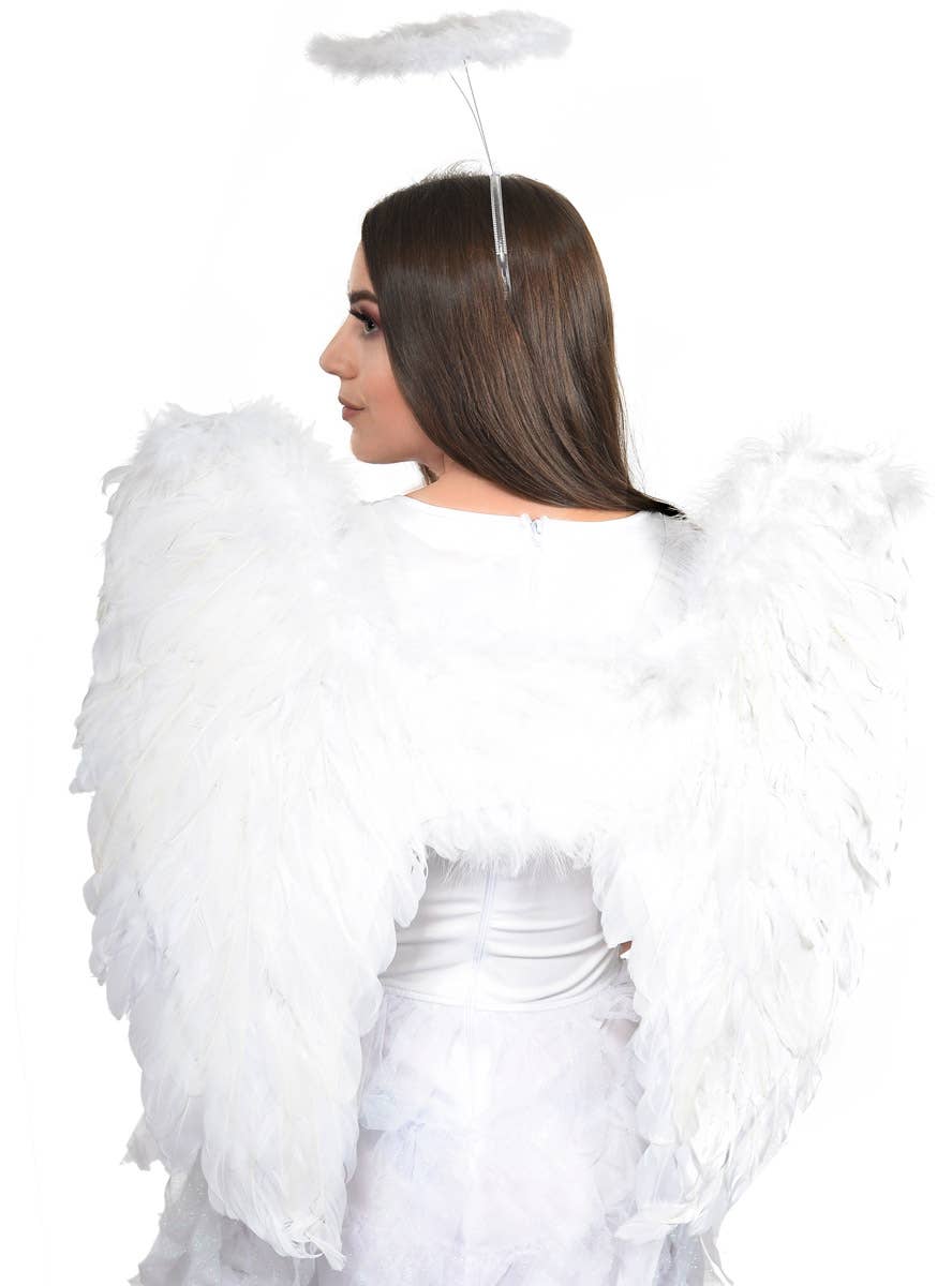 Angel White Feather Large Costume Wings - Back Image