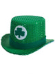 St Pats Day Green Sequinned Top Hat