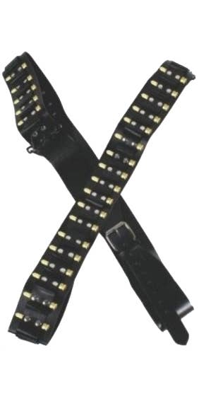 Black Leather Look Bullet Belt | Novelty Ammo Belt Costume Accessory