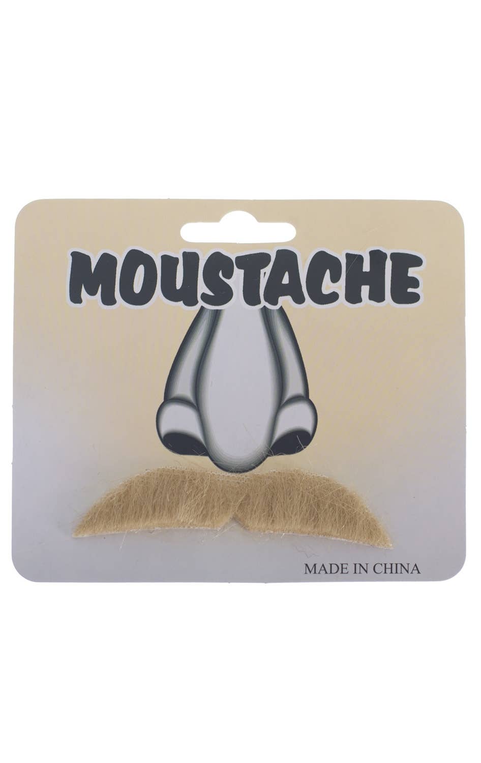 Blonde Medium Straight Self Adhesive Novelty Costume Moustache