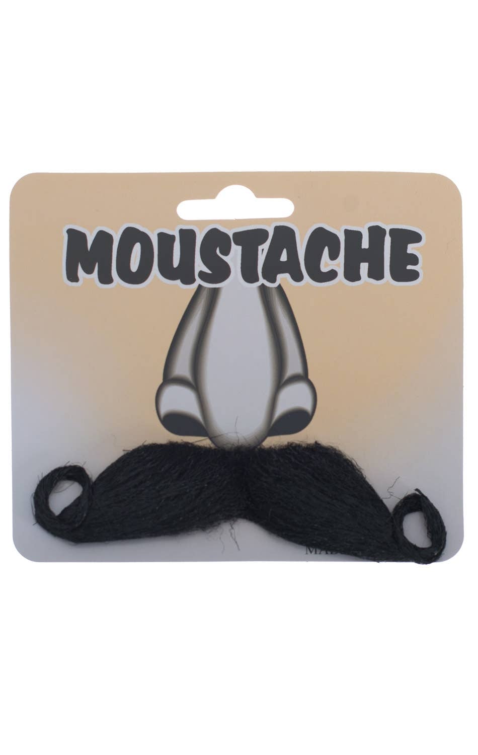 Curled Black Self Adhesive Costume Moustache