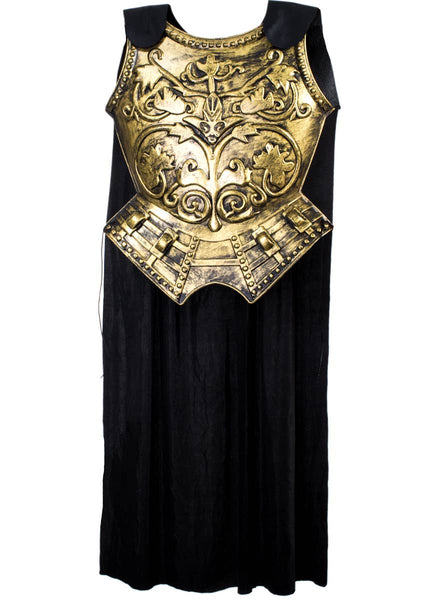 Gold Gladiator Chest Armour with attached Black Cape