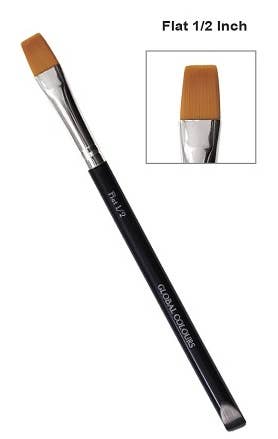 Square Flat 1/2 Inch Special Effects Body Art and Face Paint Makeup Brush