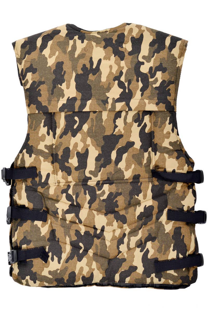 Mens Military Army Camo Costume Special Forces Vest - Back Image