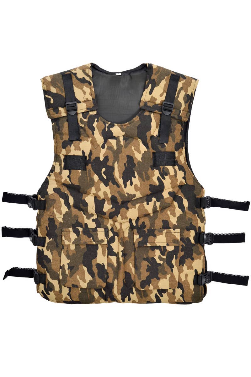 Mens Military Army Camo Costume Special Forces Vest - Alt Image