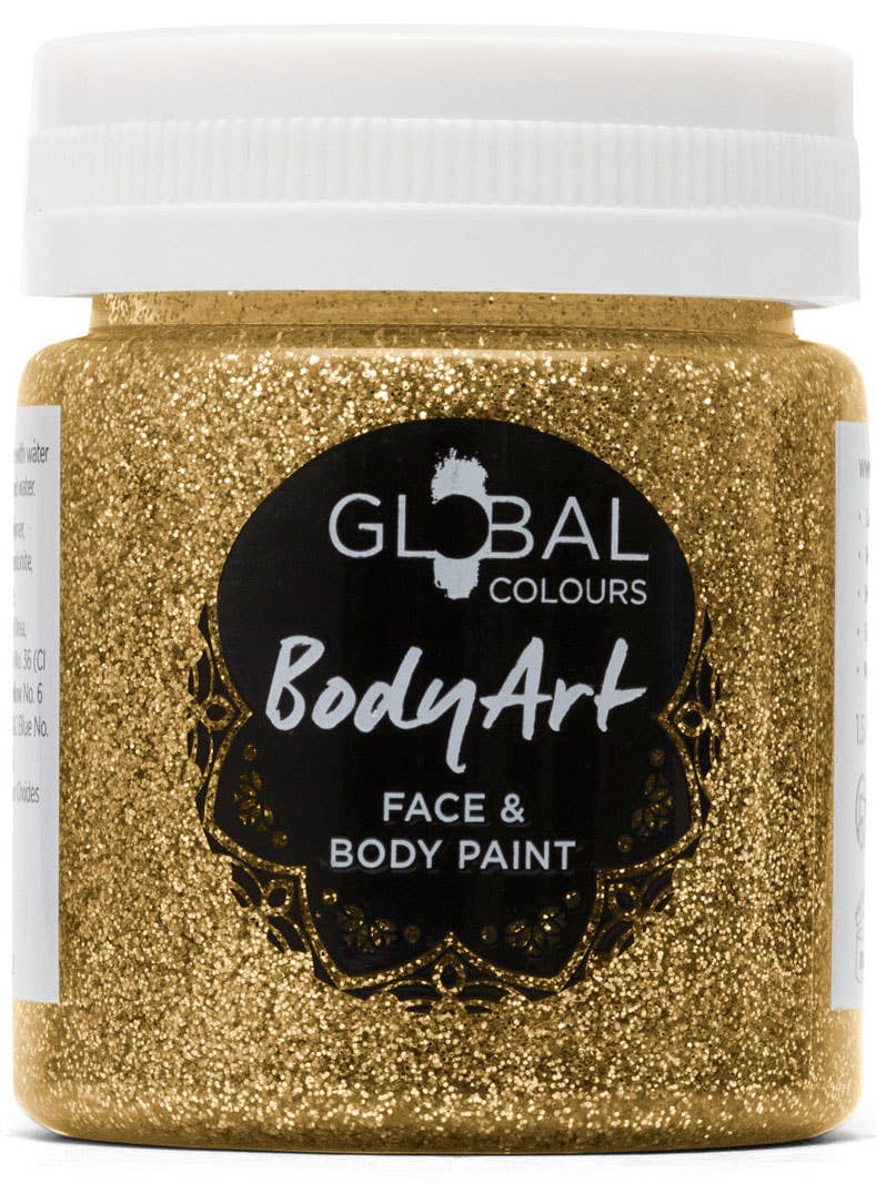 Holographic Gold Glitter Gel Face and Body Fancy Dress Costume Makeup