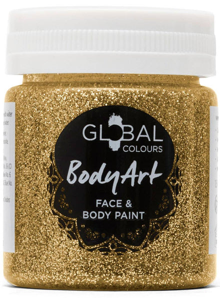 Holographic Gold Glitter Gel Face and Body Fancy Dress Costume Makeup