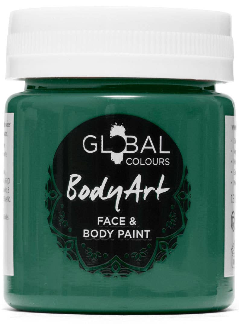 Dark Green Face and Body Paint Water Based Costume Makeup in Jar
